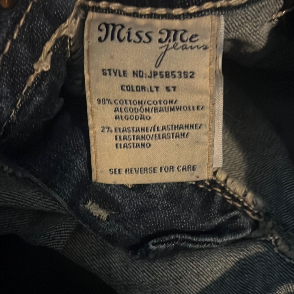Miss Me Blue Skinny Jeans with Distressed Details - Picture 13 of 16